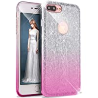 iPhone 6S Plus funda- iPhone 6 Plus caso- ikasus [plateado Bling] gradiente color 3 capa híbrida dibujo Glitter Bling…